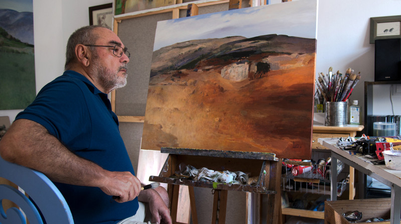El pintor Juan Guerra muestra sus paisajes imaginados en Arucas