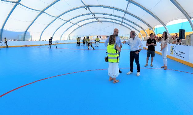 Las Palmas de GC inaugura la nueva pista deportiva cubierta de hockey y patinaje del Pabellón García San Román  