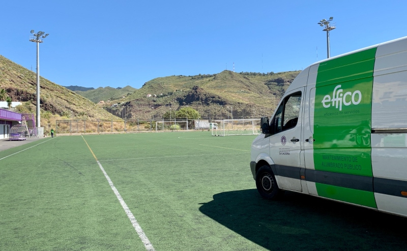 La Laguna renueva la iluminación del campo de fútbol Perico Vargas, en La Cuesta, con tecnología Led 