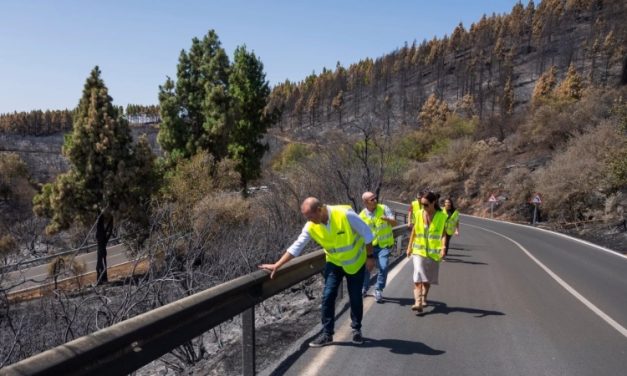El incendio de Tejeda deja daños en las carreteras por valor de 600.000 euros