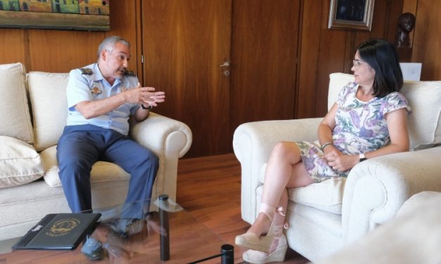 La alcaldesa Darias mantiene un encuentro con Francisco Javier Vidal, jefe del Mando Aéreo de Canarias 