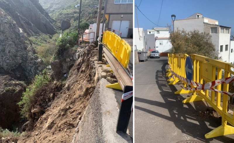 Santa Cruz declara la emergencia de las obras en el talud de La Candela, en Almáciga