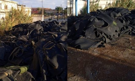 Más de 20.000 kilos de material contaminante abandonados en la ciudad deportiva de Telde