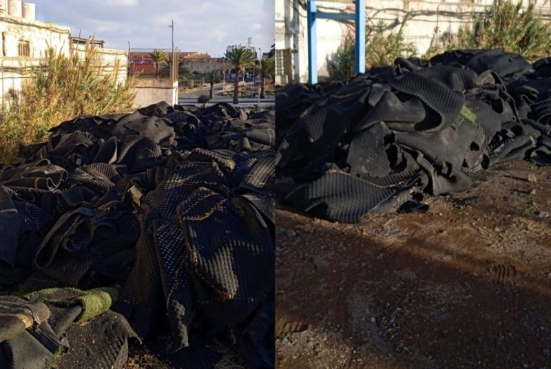 Más de 20.000 kilos de material contaminante abandonados en la ciudad deportiva de Telde