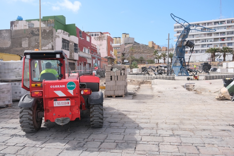El Ayuntamiento de Las Palmas de Gran Canaria continúa con las obras de la plaza Santiago Tejera en San Cristóbal