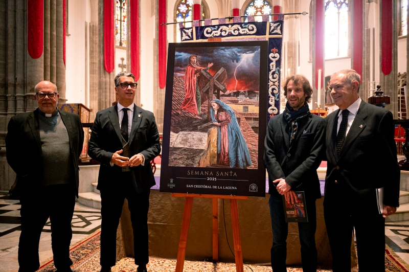 Una obra del artista italiano Davide Battaglia ilustra el cartel de la Semana Santa de La Laguna 2025