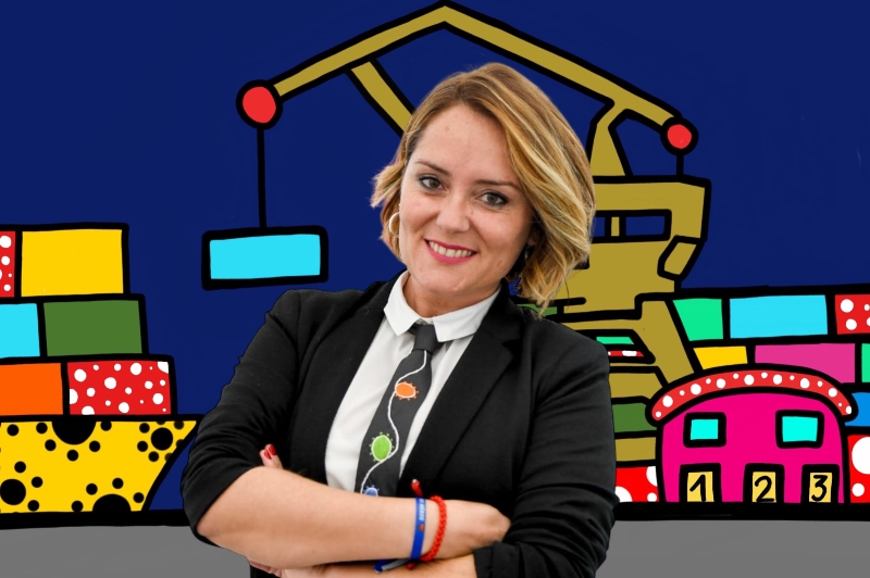 La artista Vesna reinterpreta en Telde a Juan de León y Castillo en un taller solidario de pop art
