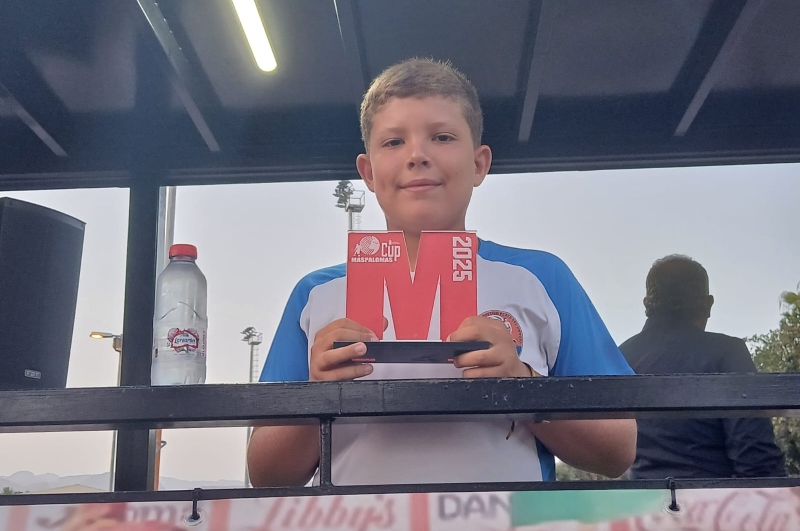 Martín Rodríguez Batista, joven teldense, campeón en la Batalla de Porteros de la Maspalomas Cup