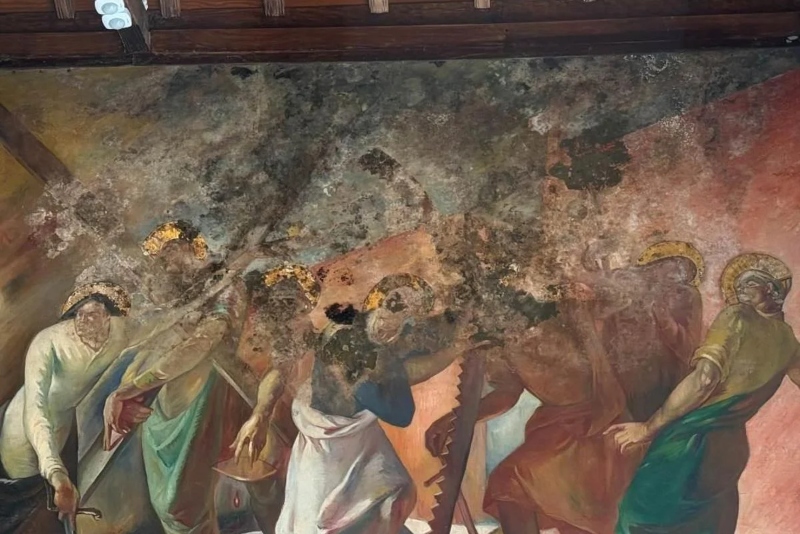 Delgado denuncia la imprudencia y la inacción de la alcaldesa de Las Palmas  ante el deterioro “irreparable” de los murales de la ermita del Pueblo Canario
