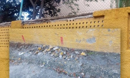 Siguen las denuncia por el abandono de los colegios de Telde: El muro del CEIP Amelia Vega de Monzón se cae a trozos