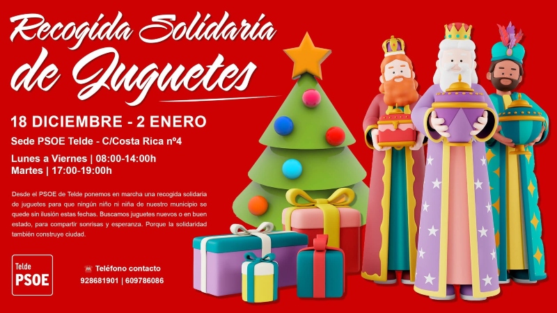 El PSOE de Telde pone en marcha una recogida solidaria de juguetes