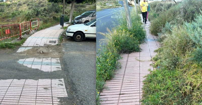 NC Telde denuncia la existencia de aceras intransitables por falta de limpieza en numerosos barrios