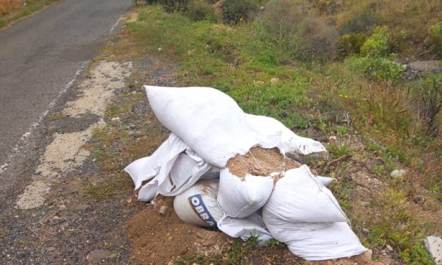 Escombros en el paraje protegido del Camino de Rosiana (Telde)