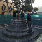 El Ayuntamiento de Las Palmas  retira la fuente de Santo Domingo para su restauración
