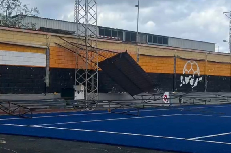 VOX Telde denuncia el abandono del campo de fútbol El Hornillo tras el paso de la borrasca Therese