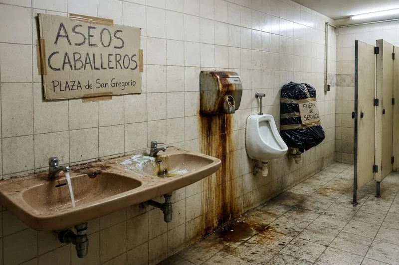 Los baños públicos de la plaza de San Gregorio (Telde) dan auténtica vergüenza