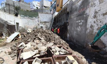 El Ayuntamiento de Las Palmas  realiza una obra de consolidación y mejora de la seguridad en la calle Tartana, en el barrio de San Roque
