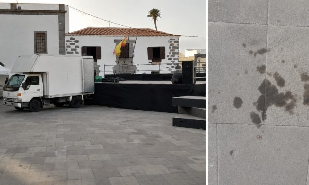 El concejal de Patrimonio Juan Martel  “machaca”  la histórica  Plaza de San Juan de Telde