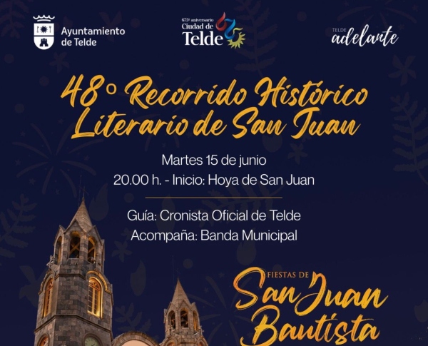 Errata en el cartel del 48º Recorrido Histórico-Literario de San Juan en Telde, para un inexistente martes 15, cuando debería decir 16