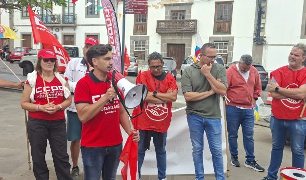 Los sindicatos se plantan ante el Ayuntamiento de Telde: «Necesitamos hechos, no más excusas»