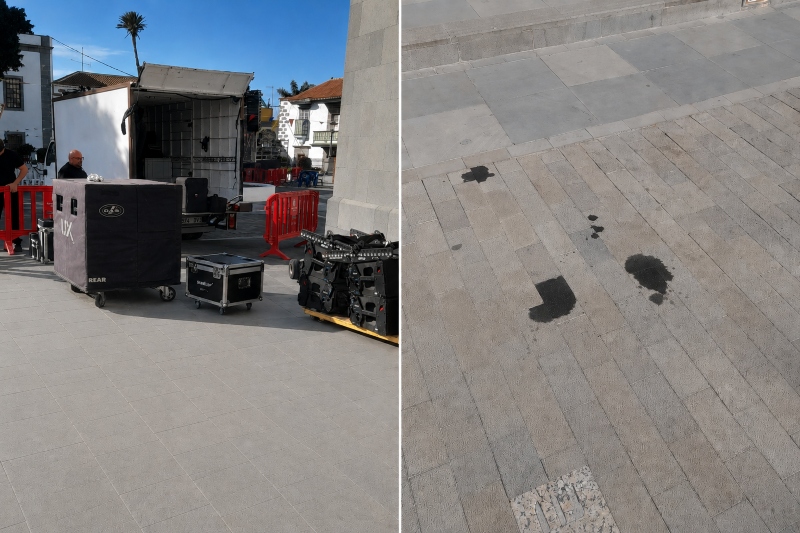 El reiterado mal uso de la Plaza de San Juan acelera el deterioro del patrimonio histórico de Telde