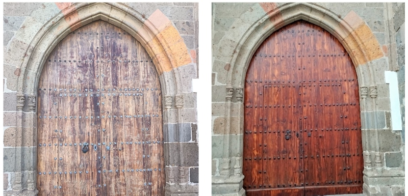 La Puerta del Aire de la Basílica de San Juan (Telde), restaurada a instancia de su párroco Antonio Juan López González