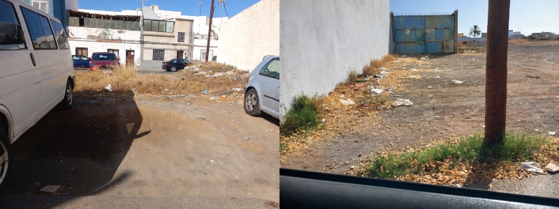 Los vecinos de la calle Eva en el Callejón del Castillo se hartan de la suciedad y exigen una limpieza efectiva